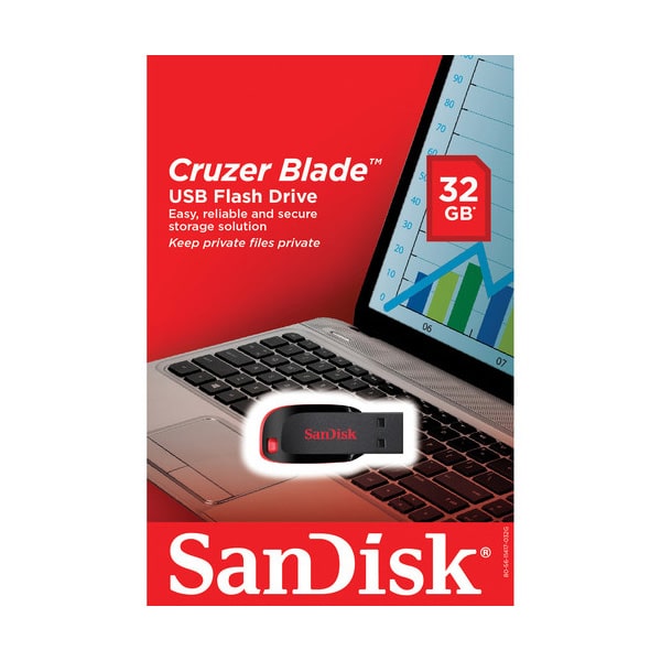 فلش سن دیسک Cruzer Blade USB 2.0 ظرفیت 32 گیگابایت