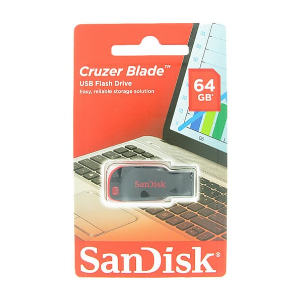 فلش سن دیسک Cruzer Blade USB 2.0 ظرفیت 64 گیگابایت